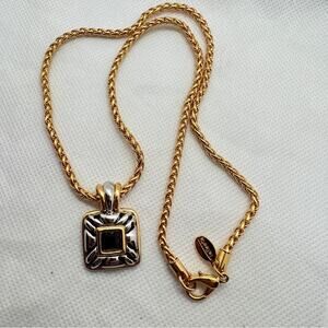 Talbots Gold and Silver Tone Pendant Necklace Quiet Luxury Regal Old Money